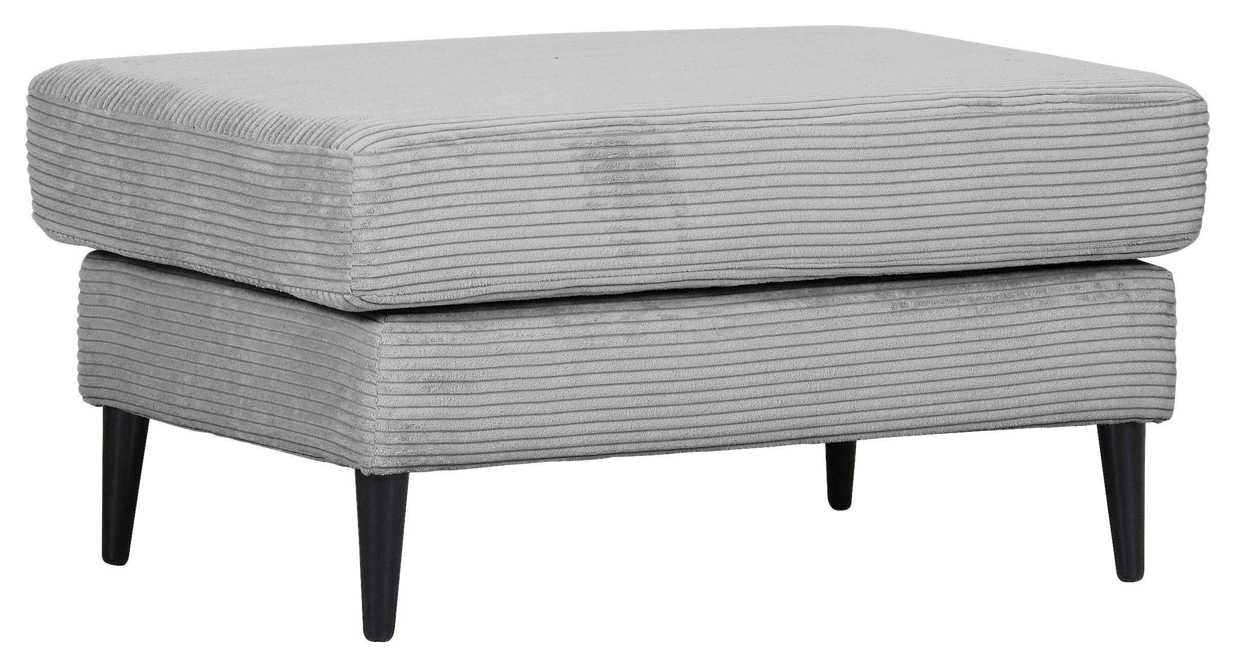 HOCKER Cord Hellgrau  - Hellgrau/Schwarz, KONVENTIONELL, Holz/Textil (89/45/63cm) - Carryhome