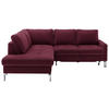 ECKSOFA in Mikrofaser Beere  200/229 cm  - Chromfarben/Beere, Design, Textil/Metall (200/229cm) - Pure Home Lifestyle