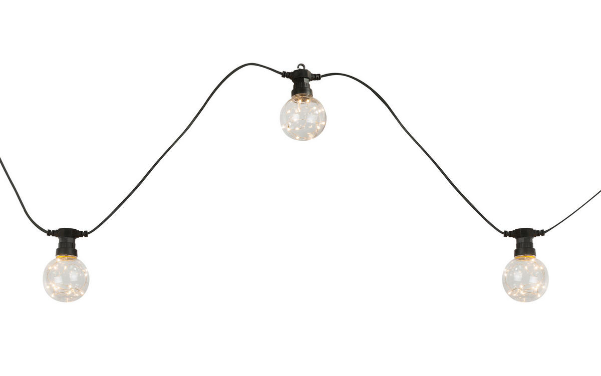 LICHTERKETTE  - Klar/Schwarz, Basics, Kunststoff (750/8/14cm) - Globo
