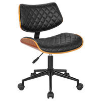 SNURRSTOL  i läderimitation naturfärgad, svart  - valnötsfärgad/svart, Lifestyle, metall/trä (48/76-86/51cm) - Premium Living