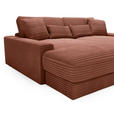 BIGSOFA in Cord Bronzefarben  - Schwarz/Bronzefarben, MODERN, Kunststoff/Textil (230/85/190cm) - Carryhome