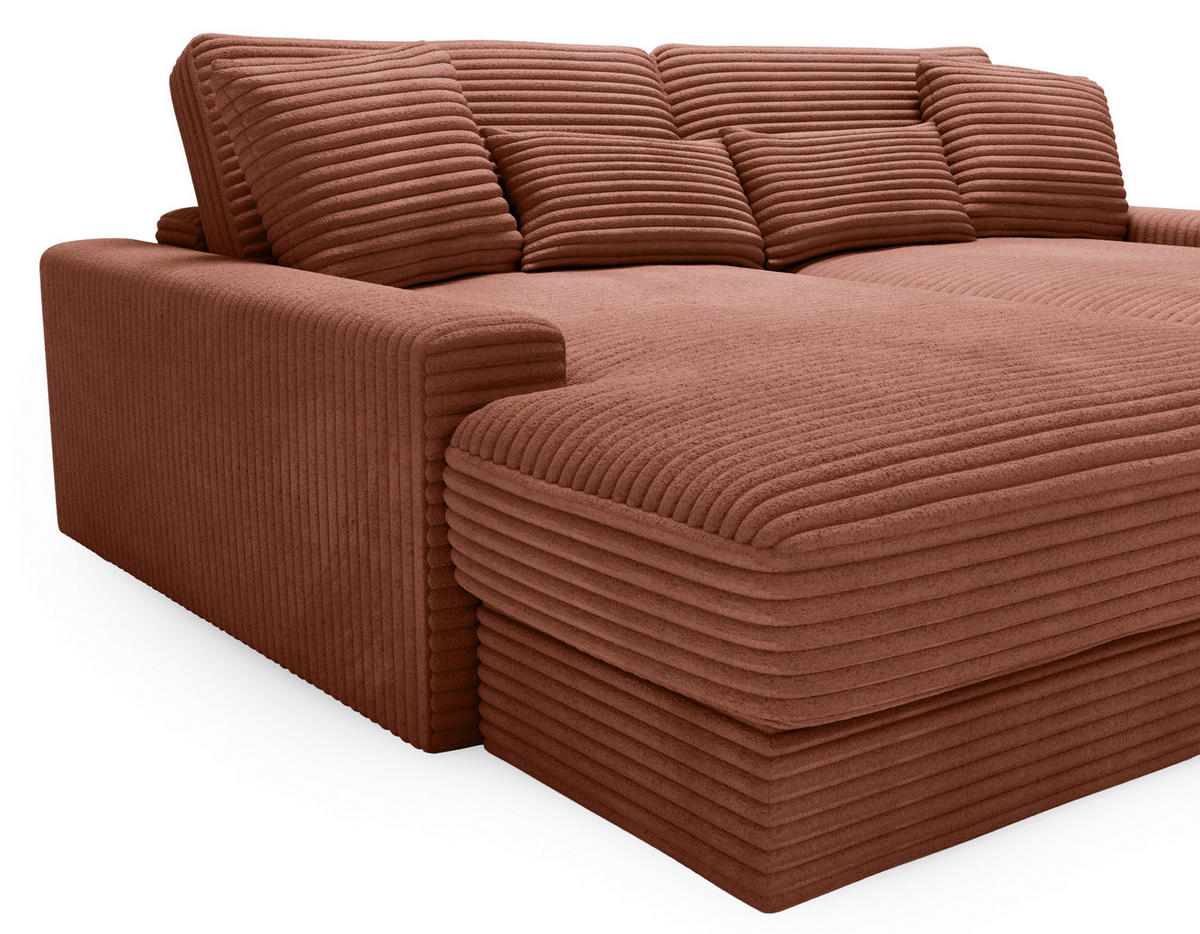 BIGSOFA in Cord Bronzefarben  - Schwarz/Bronzefarben, Modern, Kunststoff/Textil (230/85/190cm) - Carryhome