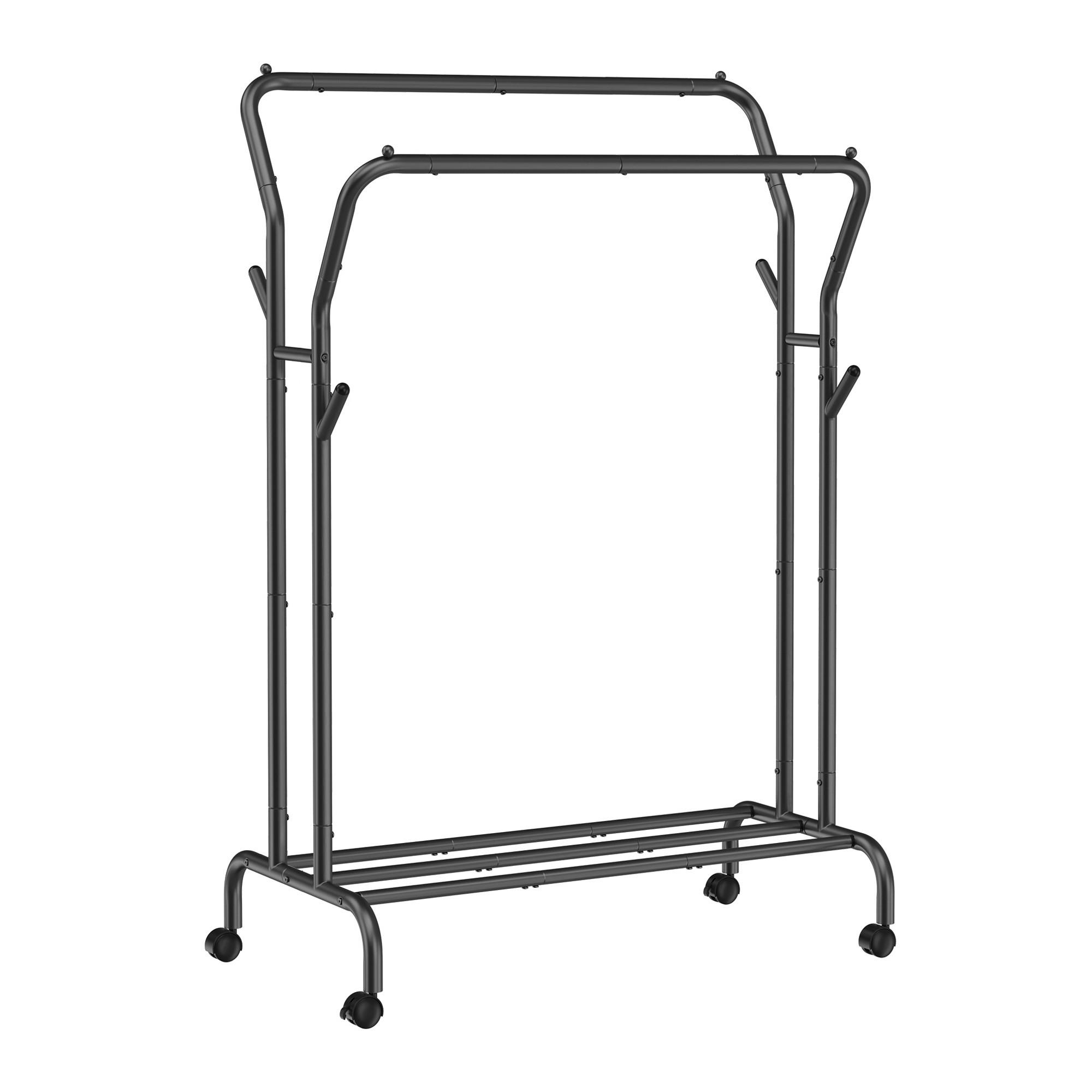 KLEIDERWAGEN in Schwarz 103,5/155/52,5 cm   - Schwarz, Basics, Kunststoff/Metall (103,5/155/52,5cm)