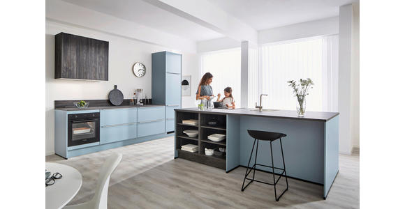 EINBAUKÜCHE   - Pastellblau, Design, Holzwerkstoff - Xora