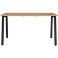 SCHREIBTISCH 140/80/75 cm Schwarz, Eichefarben  - Eichefarben/Schwarz, MODERN, Holzwerkstoff/Metall (140/80/75cm) - Novel