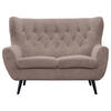 2-SITZER-SOFA Cord Braun  - Schwarz/Braun, Design, Holz/Textil (137/101/95cm) - Stylife