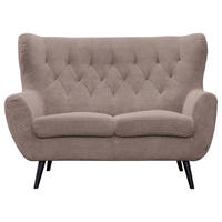 2-SITZER-SOFA Cord Braun  - Schwarz/Braun, Design, Holz/Textil (137/101/95cm) - Stylife