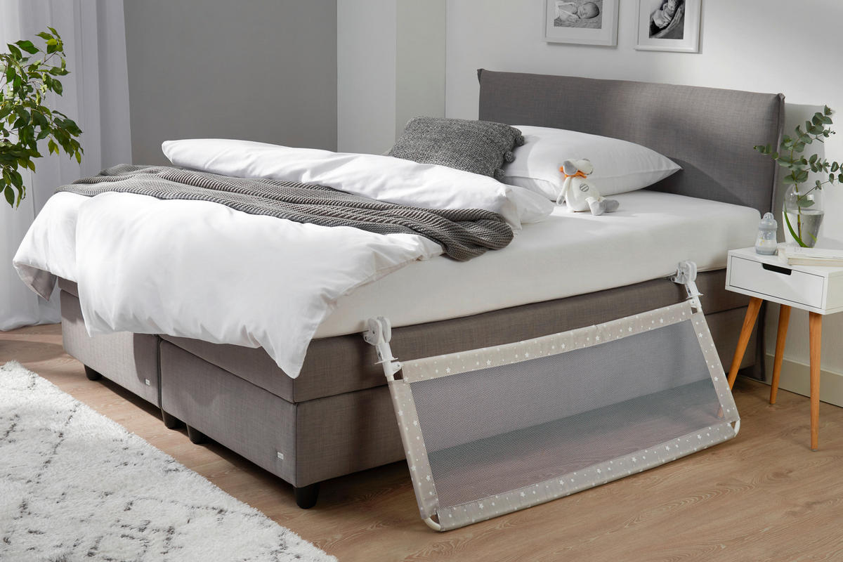 RÁCSVÉDŐ 135/60 cm  - fehér/szürke, Basics, textil/fém (135/60cm) - My Baby Lou