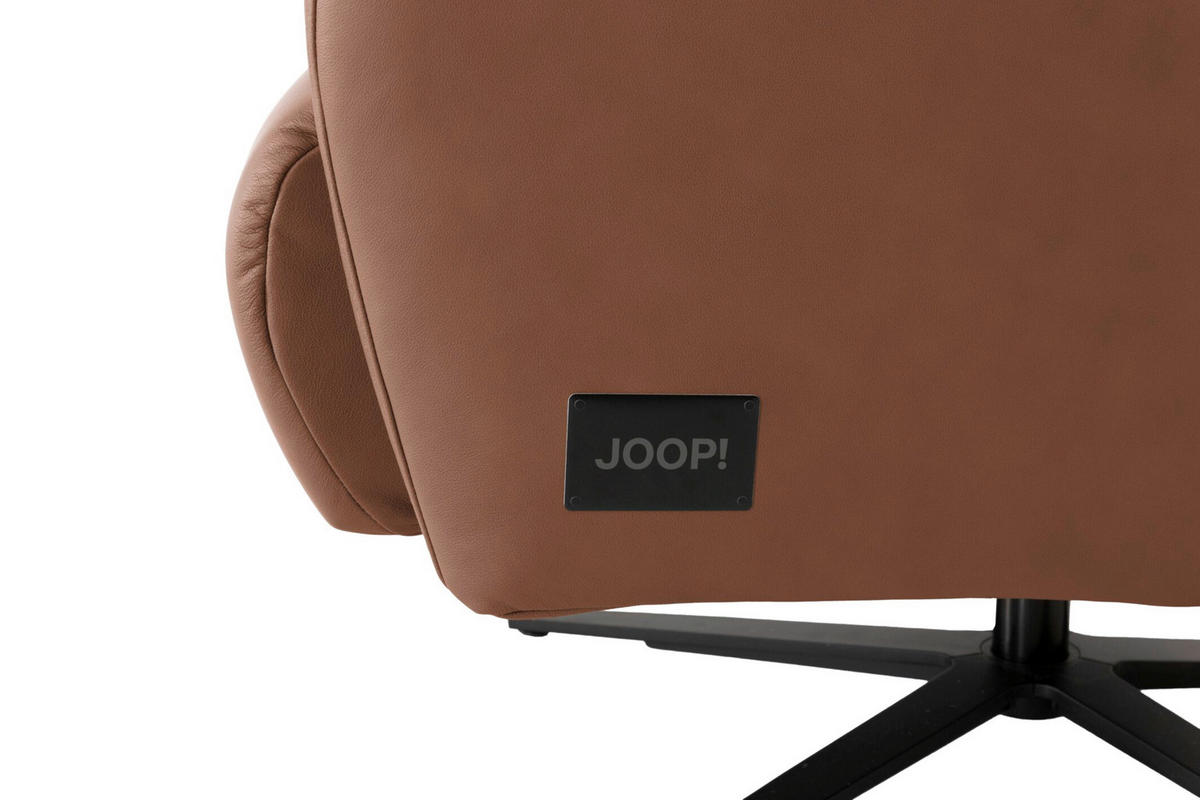 RELAXSESSEL Leder Braun  - Schwarz/Braun, Modern, Leder/Metall (66/110/83cm) - Joop!