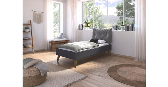 BETT 90/200 cm  in Grau  - Wildeiche/Grau, Design, Holz/Holzwerkstoff (90/200cm) - Carryhome