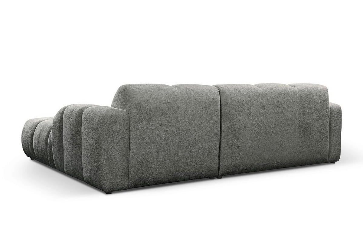 ECKSOFA VENTO in Struktur Grau  255/175 cm  - Schwarz/Grau, Design, Holz/Holzwerkstoff (255/175cm) - MID.YOU