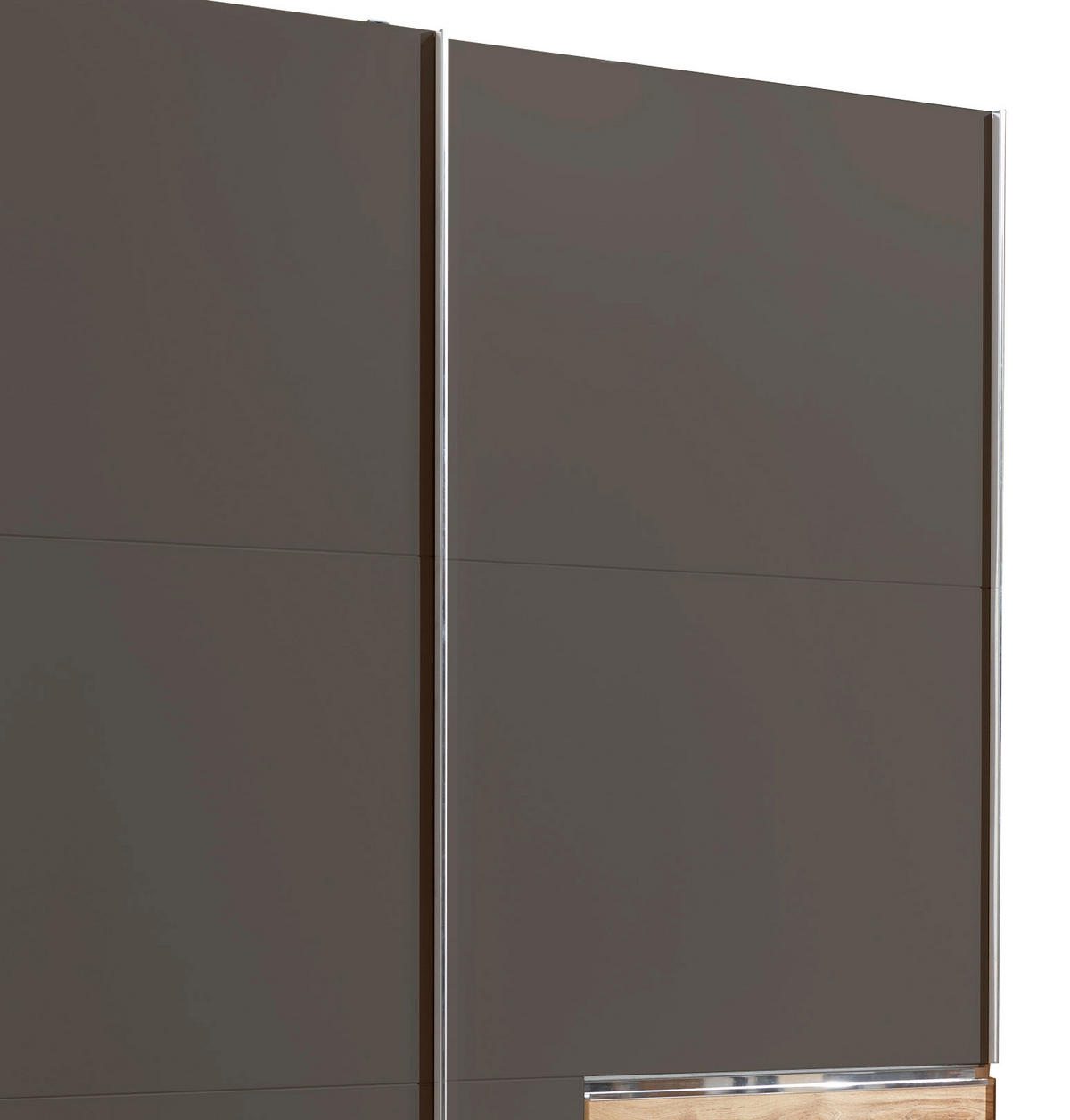 SCHWEBETÜRENSCHRANK in Graphitfarben, Eichefarben  - Chromfarben/Eichefarben, Modern, Holzwerkstoff/Metall (300/216/65cm) - MID.YOU