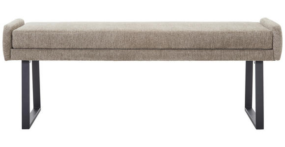 HOCKERBANK 140/51/49 cm Webstoff Schwarz, Taupe - Taupe/Schwarz, Design, Textil/Metall (140/51/49cm) - Novel