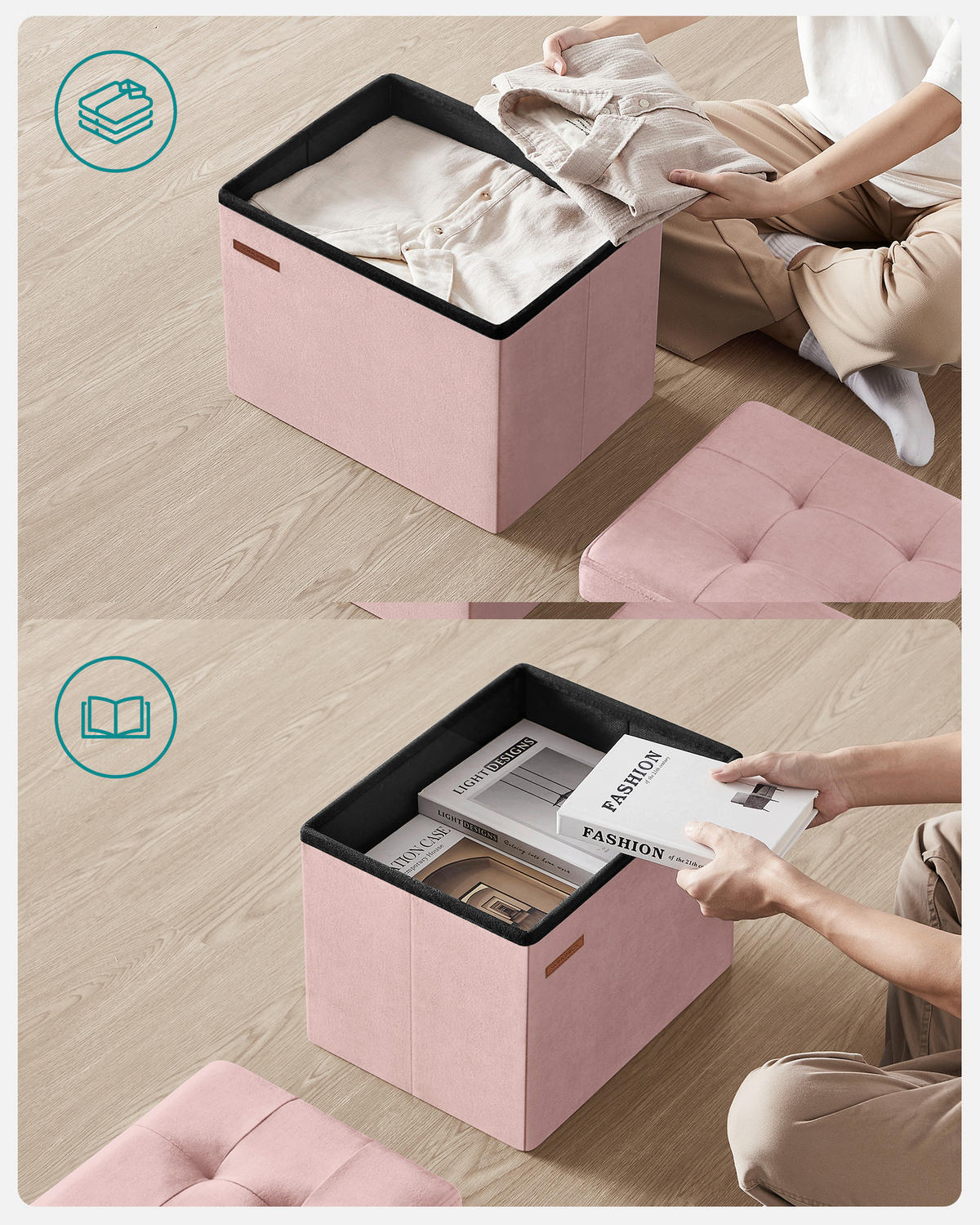 SITZBOX  - Rosa, Basics, Textil (41/31/31cm)