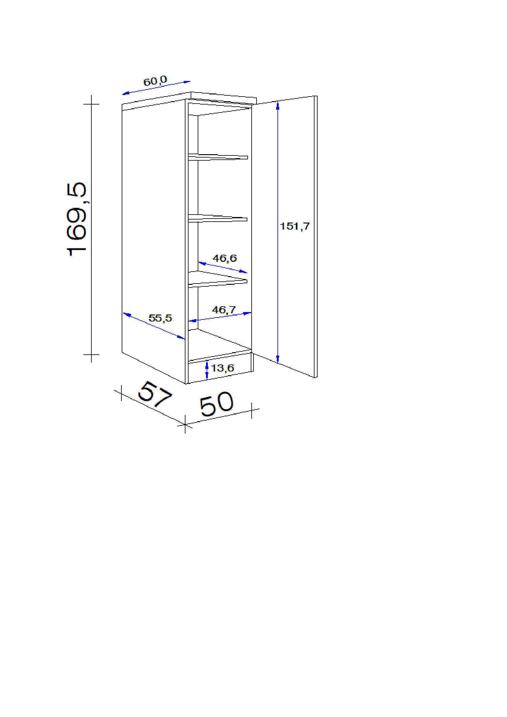 GESCHIRRSCHRANK 50/169,5/60 cm  in Sonoma Eiche, Weiß Hochglanz  - Edelstahlfarben/Weiß Hochglanz, KONVENTIONELL, Holzwerkstoff/Metall (50/169,5/60cm) - FlexWell