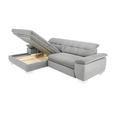 ECKSOFA in Mikrofaser Hellgrau  - Chromfarben/Hellgrau, Design, Textil/Metall (180/265cm) - Carryhome