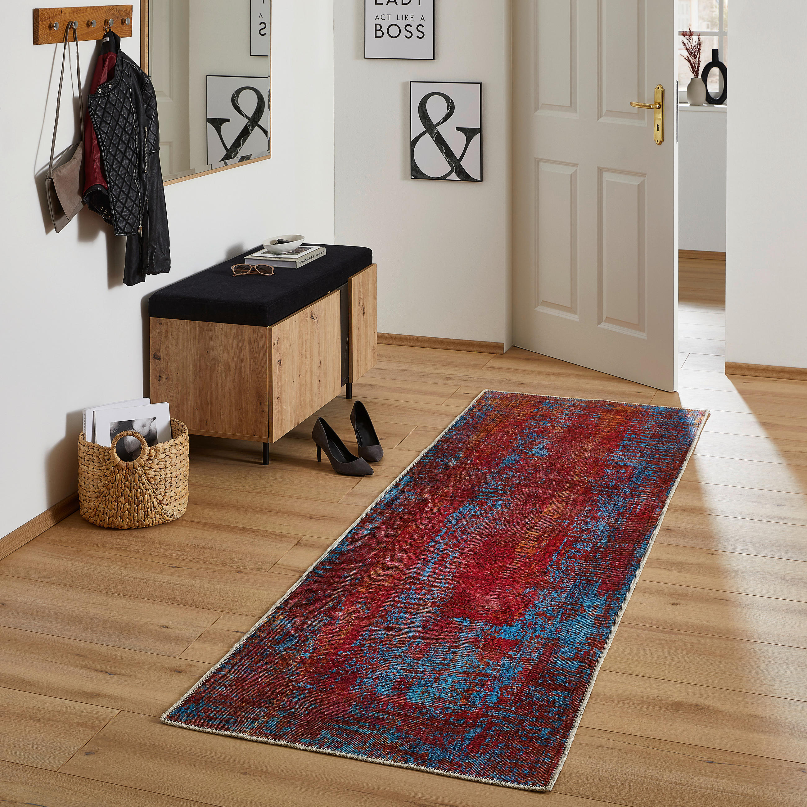 LÄUFER 80/250 cm - Rot/Multicolor, Trend, Textil (80/250cm) - Novel