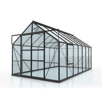 GEWÄCHSHAUSBAUSATZ - Schwarz, Basics, Glas/Metall (257/231,8/445cm)