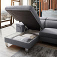 ECKSOFA in Webstoff Hellgrau  - Silberfarben/Hellgrau, Design, Textil/Metall (167/250cm) - Xora