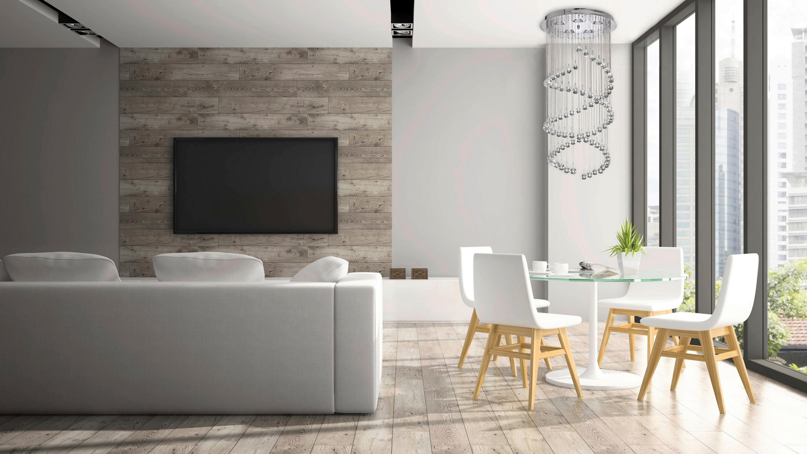 DECKENLEUCHTE Hallway 39/80 cm   - Chromfarben, Design, Glas/Metall (39/80cm)