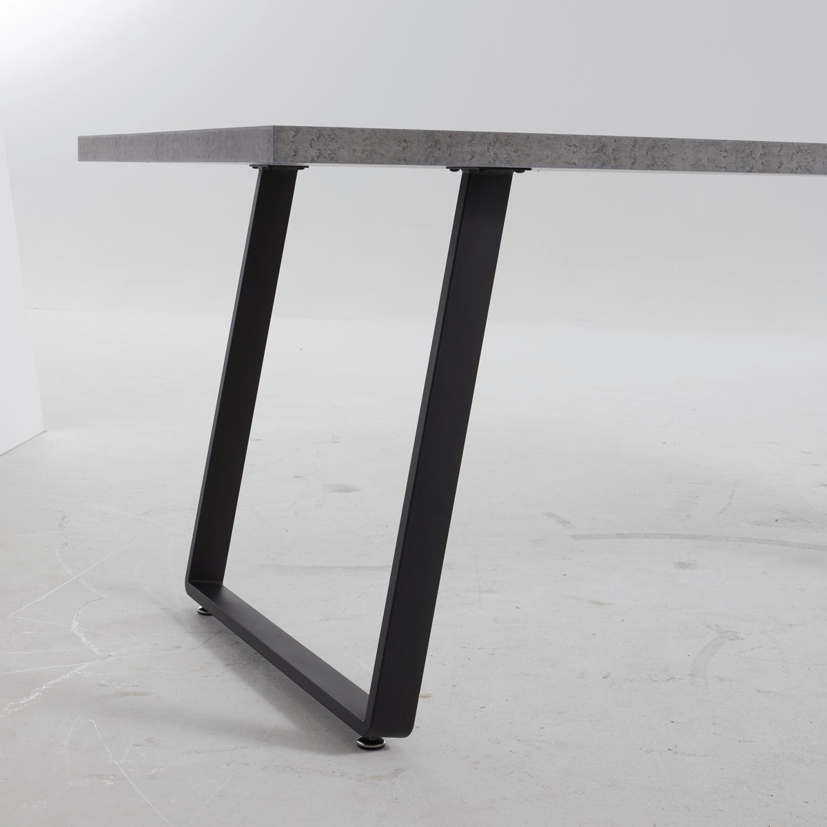JEDILNA MIZA, siva  - siva/črna, Design, kovina/leseni material (180/90/76cm) - Carryhome