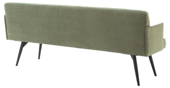 SITZBANK in Textil Olivgrün - Schwarz/Olivgrün, Design, Textil/Metall (206/85/69cm) - Johann Jakob