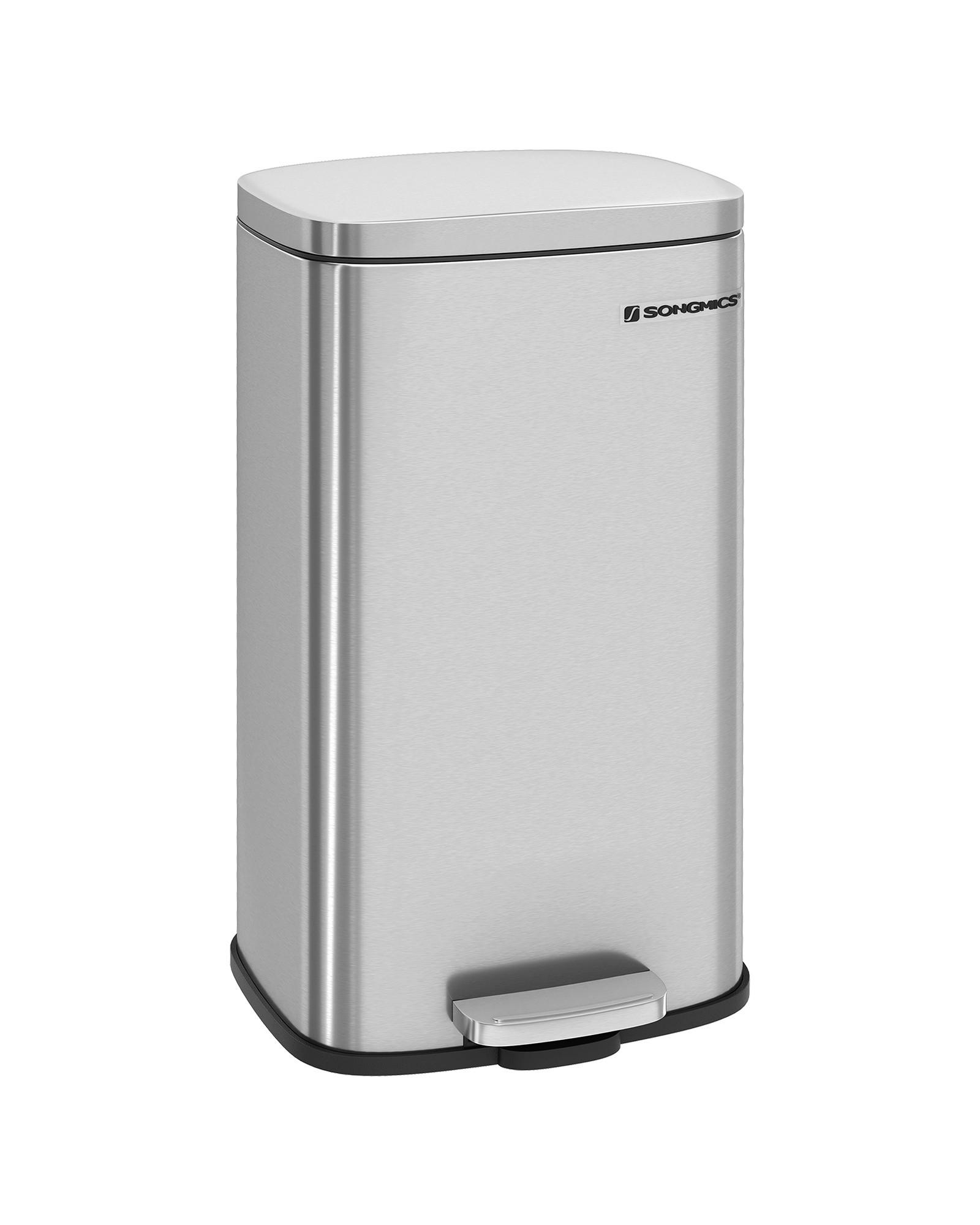 ABFALLSAMMLER 30 L  - Edelstahlfarben/Schwarz, Basics, Kunststoff/Metall (34,8/63,3/29,7cm)