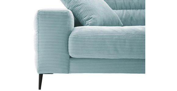 ECKSOFA Hellblau Cord - Schwarz/Hellblau, Design, Textil/Metall (207/296cm) - Dieter Knoll