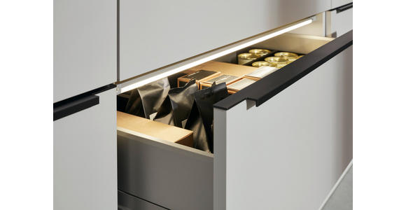 EINBAUKÜCHE - Birkefarben/Grau, Design, Holzwerkstoff - Dieter Knoll