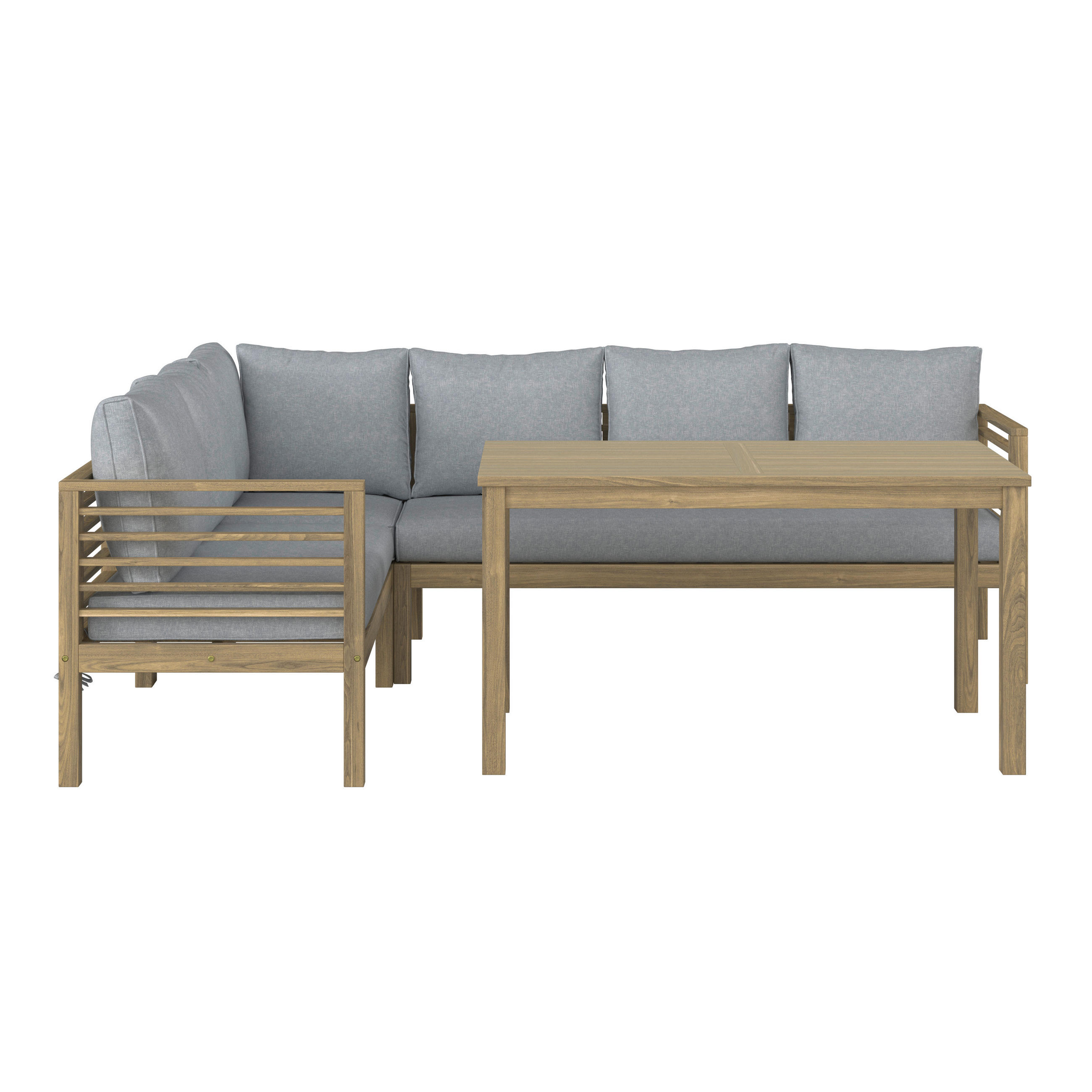 JEDILNA LOUNGE GARNITURA akacija delno masivno - bež/barve akacije, Moderno, les (226/173cm) - Ambia Garden