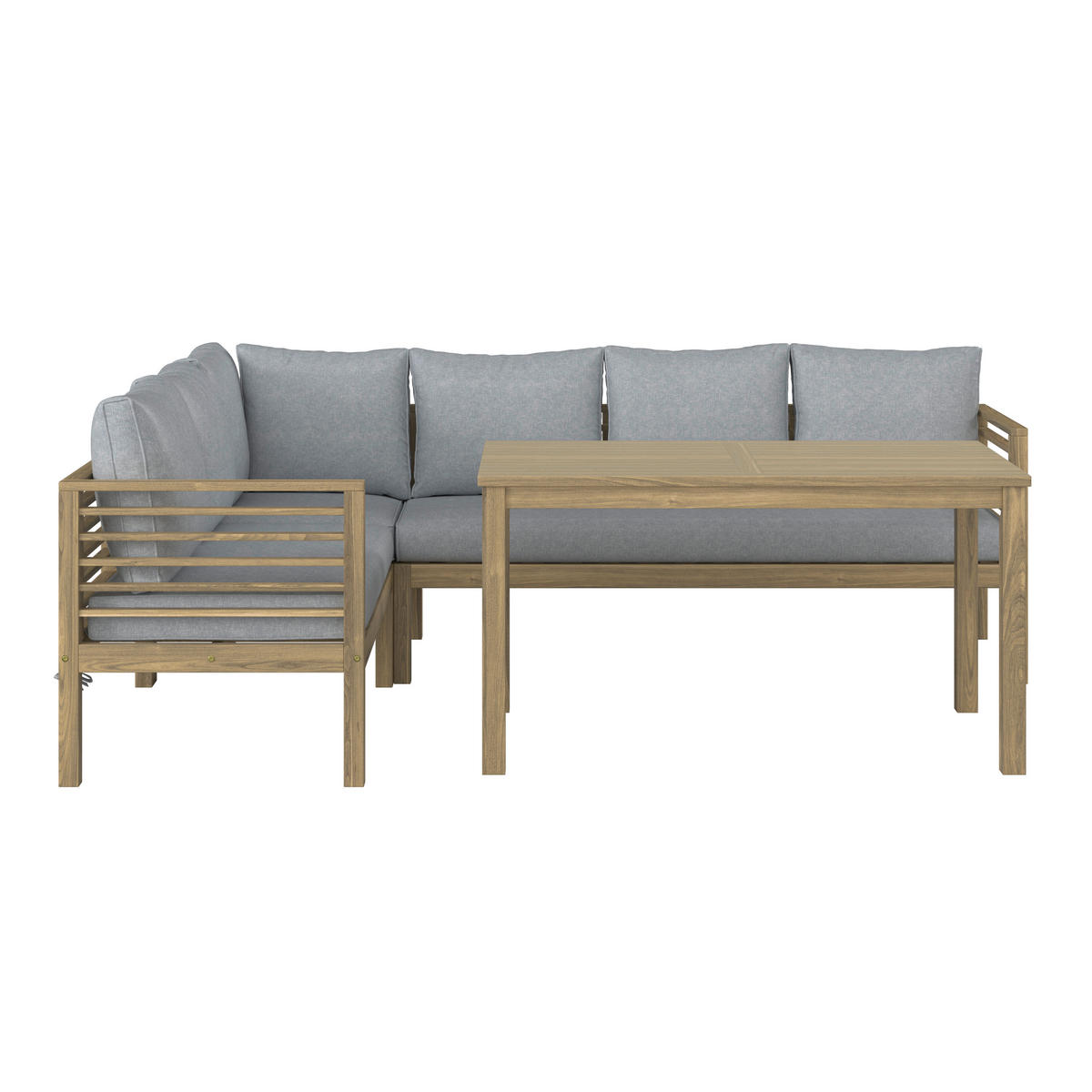 LOUNGE ÉTKEZŐGARNITÚRA  226/173 cm   - bézs/akácia színű, Modern, fa (226/173cm) - Ambia Garden