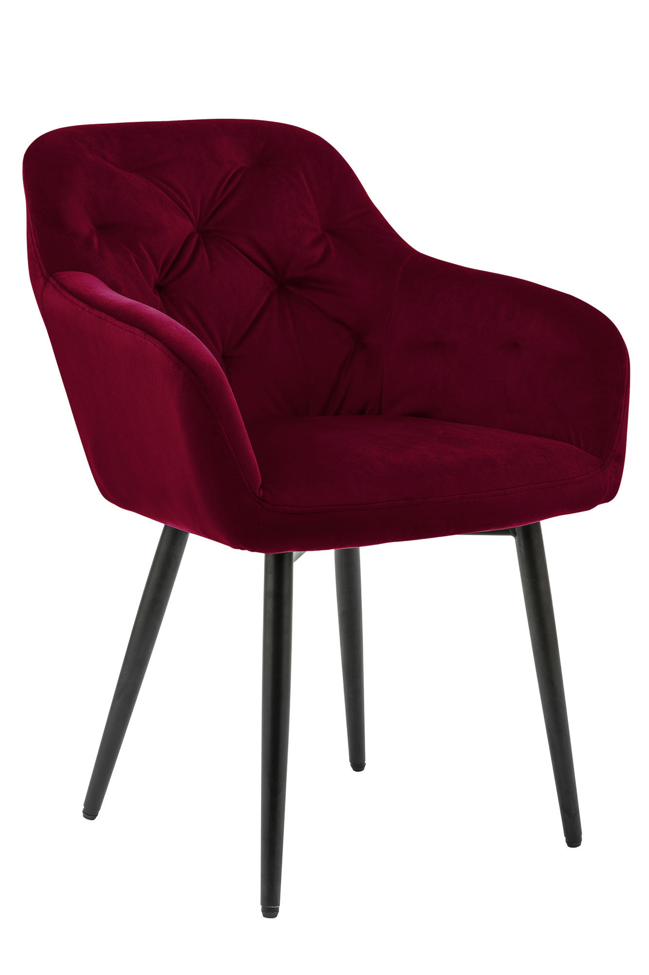 ARMLEHNSTUHL  in Samt  - Rot/Schwarz, MODERN, Textil/Metall (61/85/45cm) - Livetastic