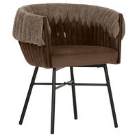 ARMLEHNSTUHL Chenille, Flachgewebe  - Schwarz/Braun, Lifestyle, Textil/Metall (65/76/60cm) - Landscape