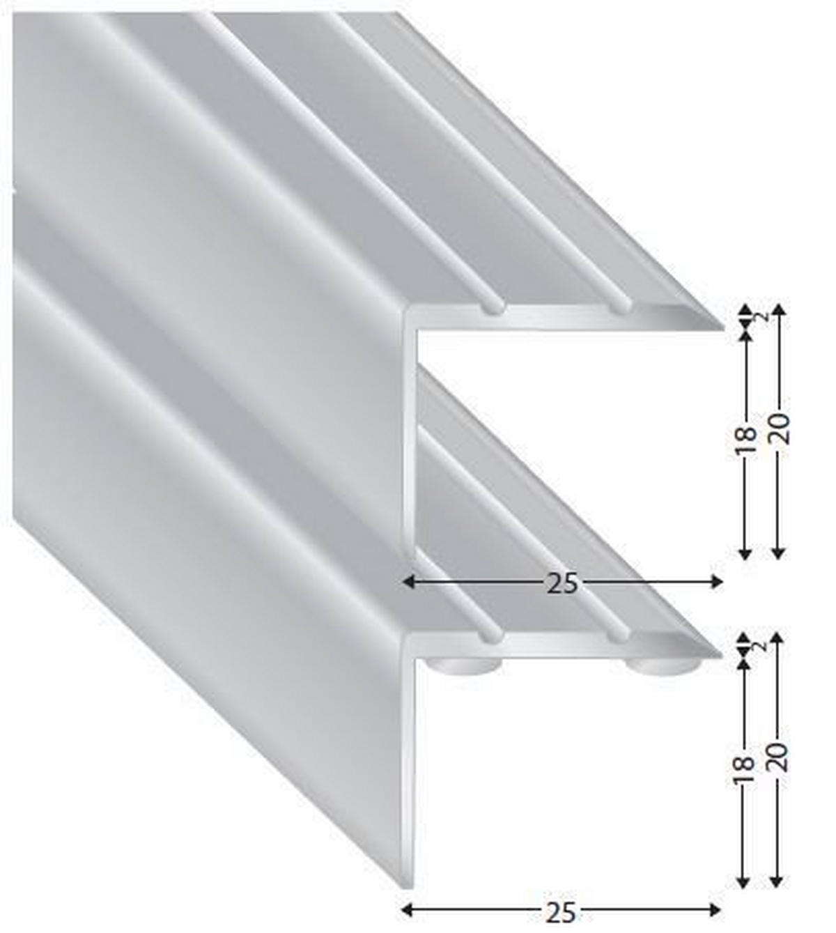 WINKELPROFIL - Alufarben, Basics, Metall (2,50/2,00/100cm) - Homeware