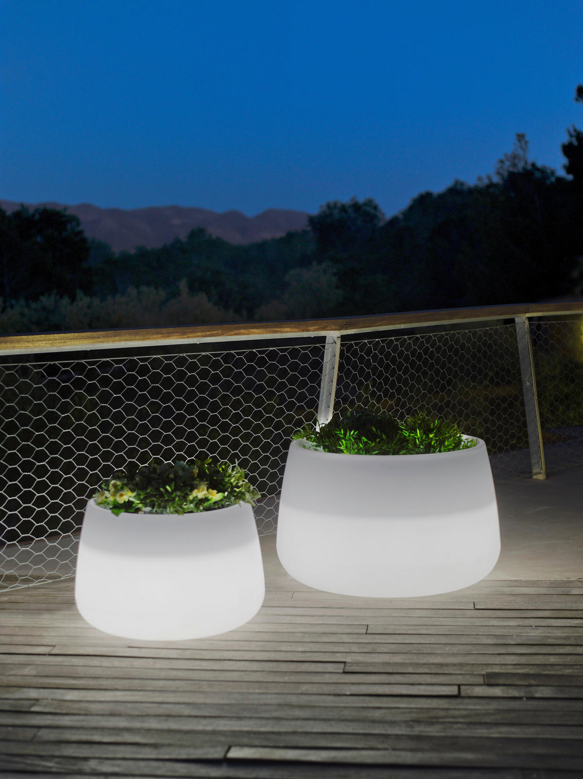 LED PFLANZGEFÄß CAMELIA 60 Camelia 59/39 cm  - Weiß, Design (59/39cm)