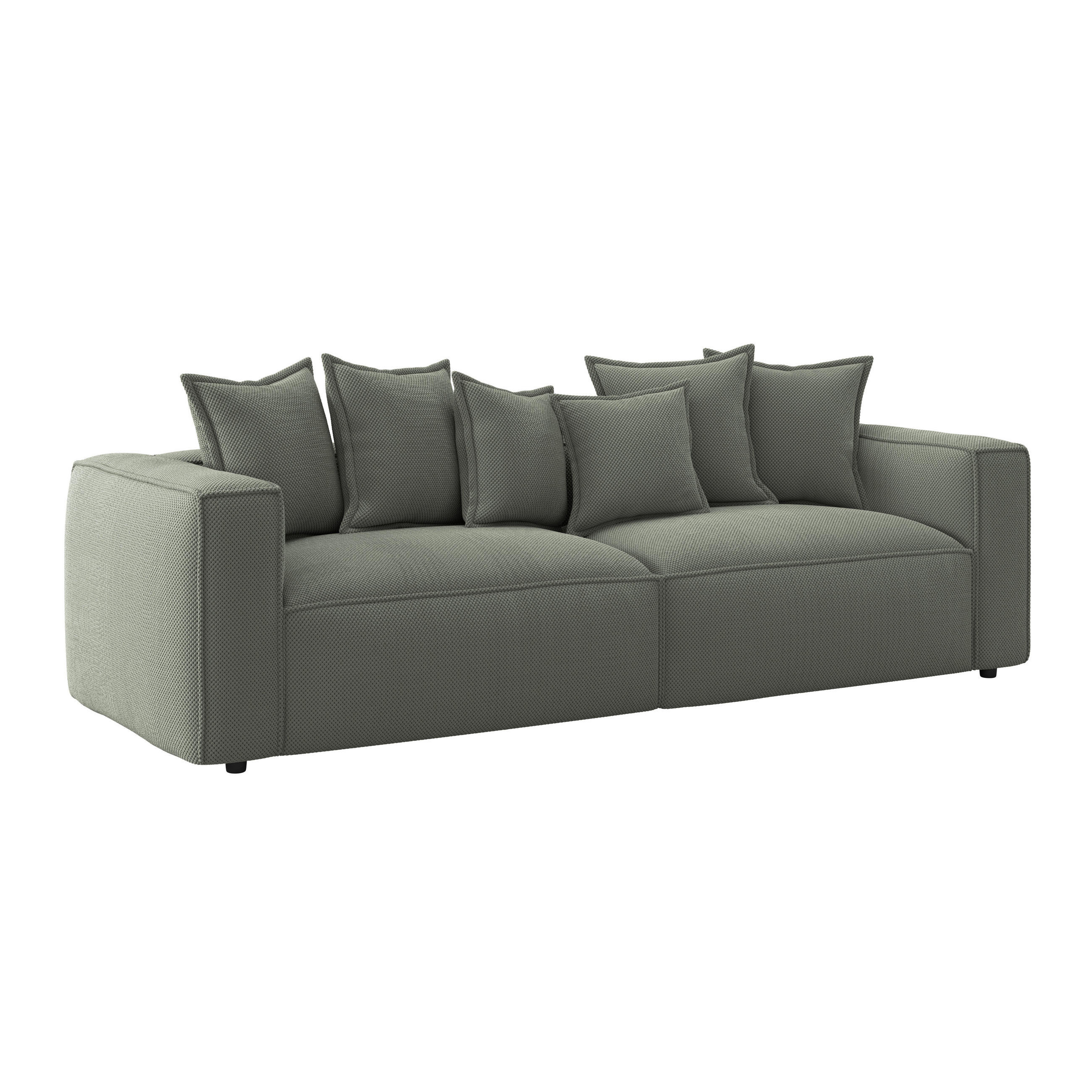 BIGSOFA Mikrofaser Grün  - Schwarz/Grün, MODERN, Textil (280/72/109cm) - MID.YOU