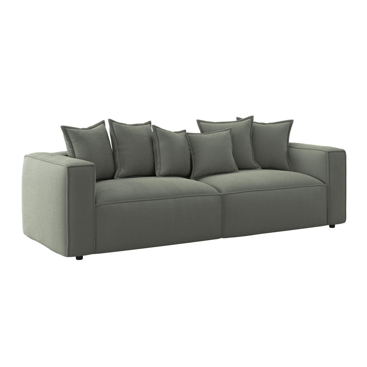 BIGSOFA in Mikrofaser Grün  - Schwarz/Grün, Modern, Textil (280/72/109cm) - MID.YOU