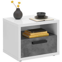 NACHTKÄSTCHEN 52/44/41 cm  in Schieferfarben, Weiß Hochglanz  - Schieferfarben/Weiß Hochglanz, Design, Holzwerkstoff/Kunststoff (52/44/41cm) - Xora