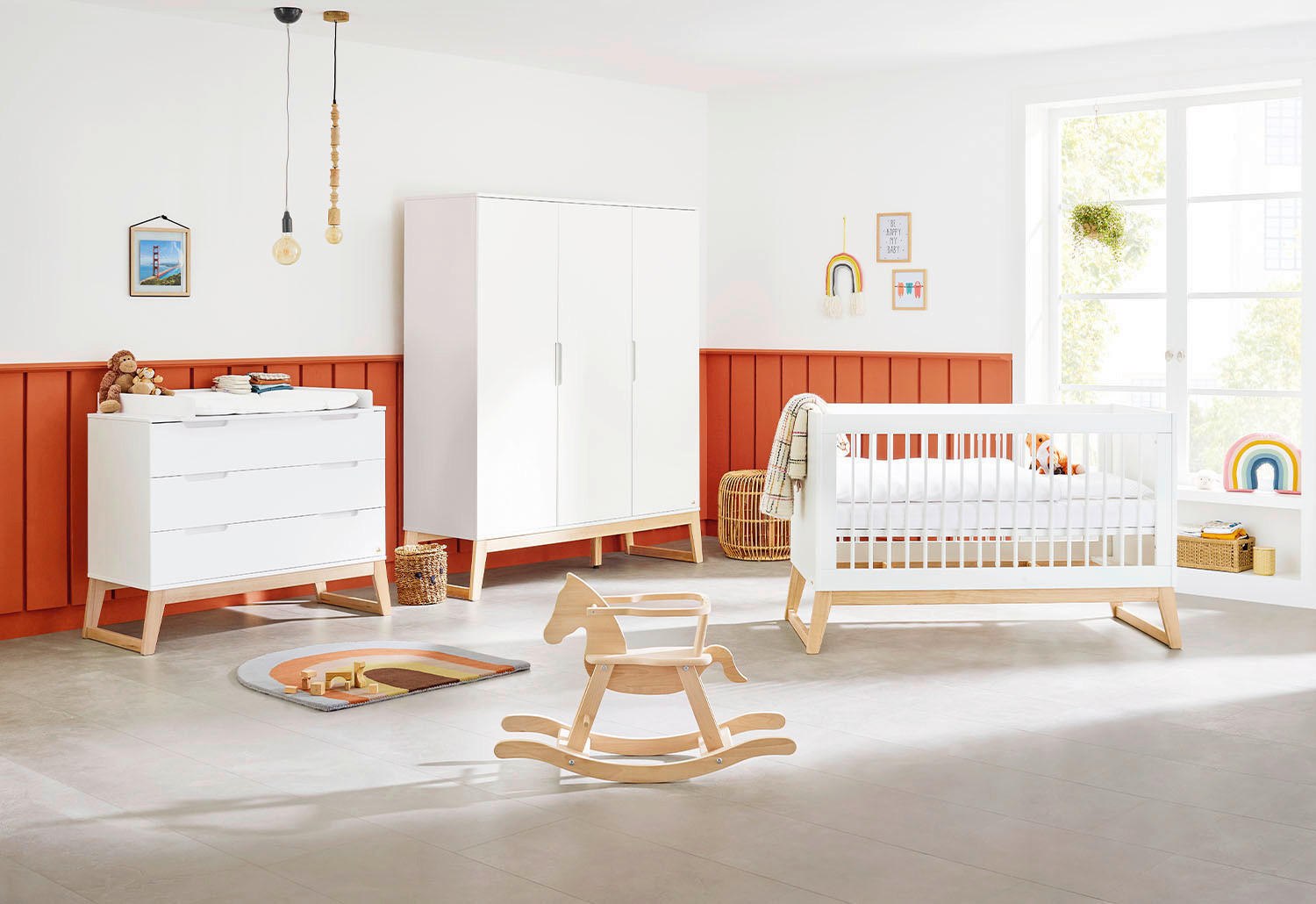 Pinolino Babyzimmer Pinolino Bridge Weiß, Esche