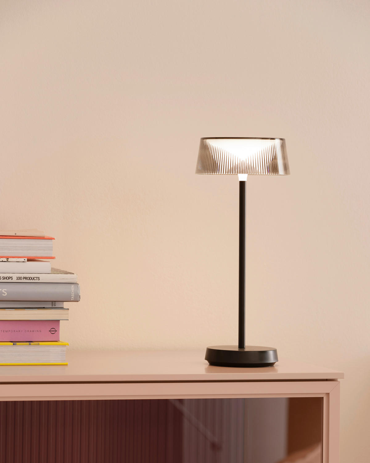 AKKU-TISCHLEUCHTE Torre 15,40/36,5 cm   - Schwarz, Design, Glas/Metall (15,40/36,5cm) - Schöner Wohnen