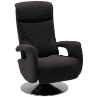 RELAXSESSEL Chenille, Mikrofaser Relaxfunktion, Kopfteilverstellung    - Chromfarben/Graubraun, Design, Textil/Metall (71/110/83cm) - Dieter Knoll