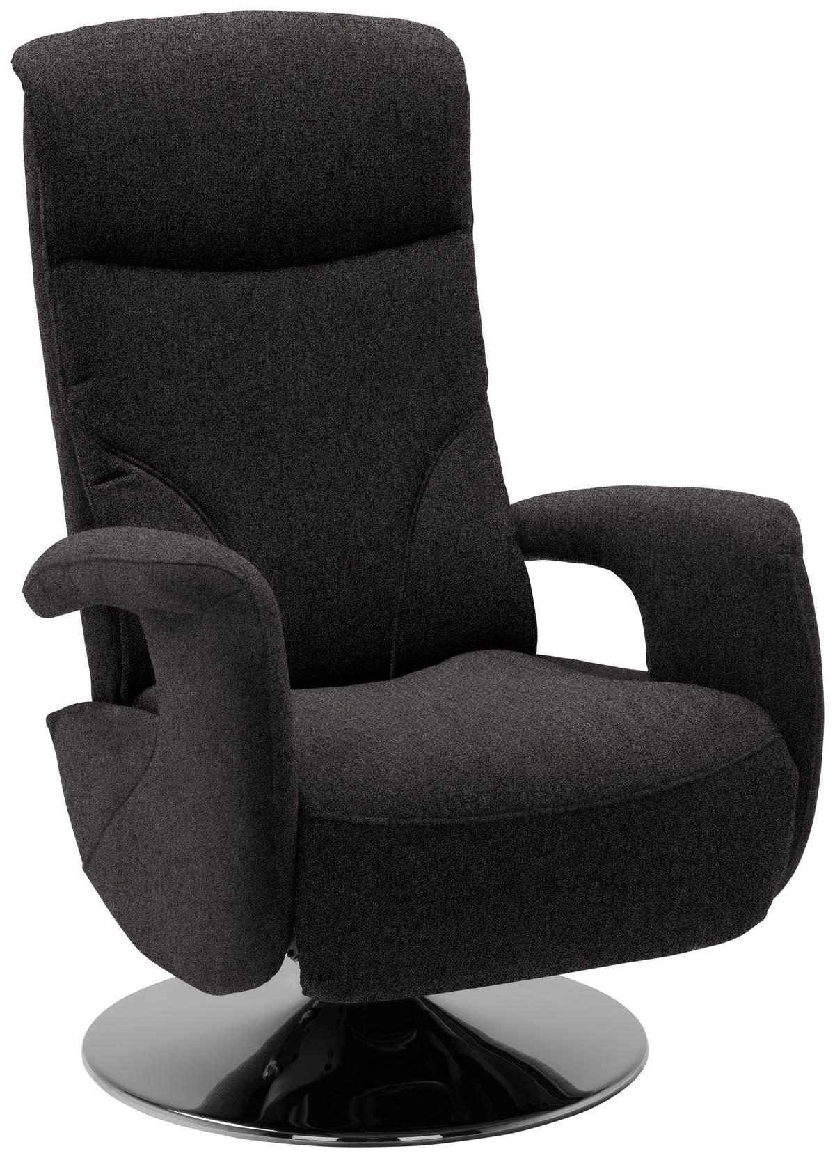RELAXSESSEL Chenille, Mikrofaser Relaxfunktion, Kopfteilverstellung    - Chromfarben/Graubraun, Design, Textil/Metall (71/110/83cm) - Dieter Knoll