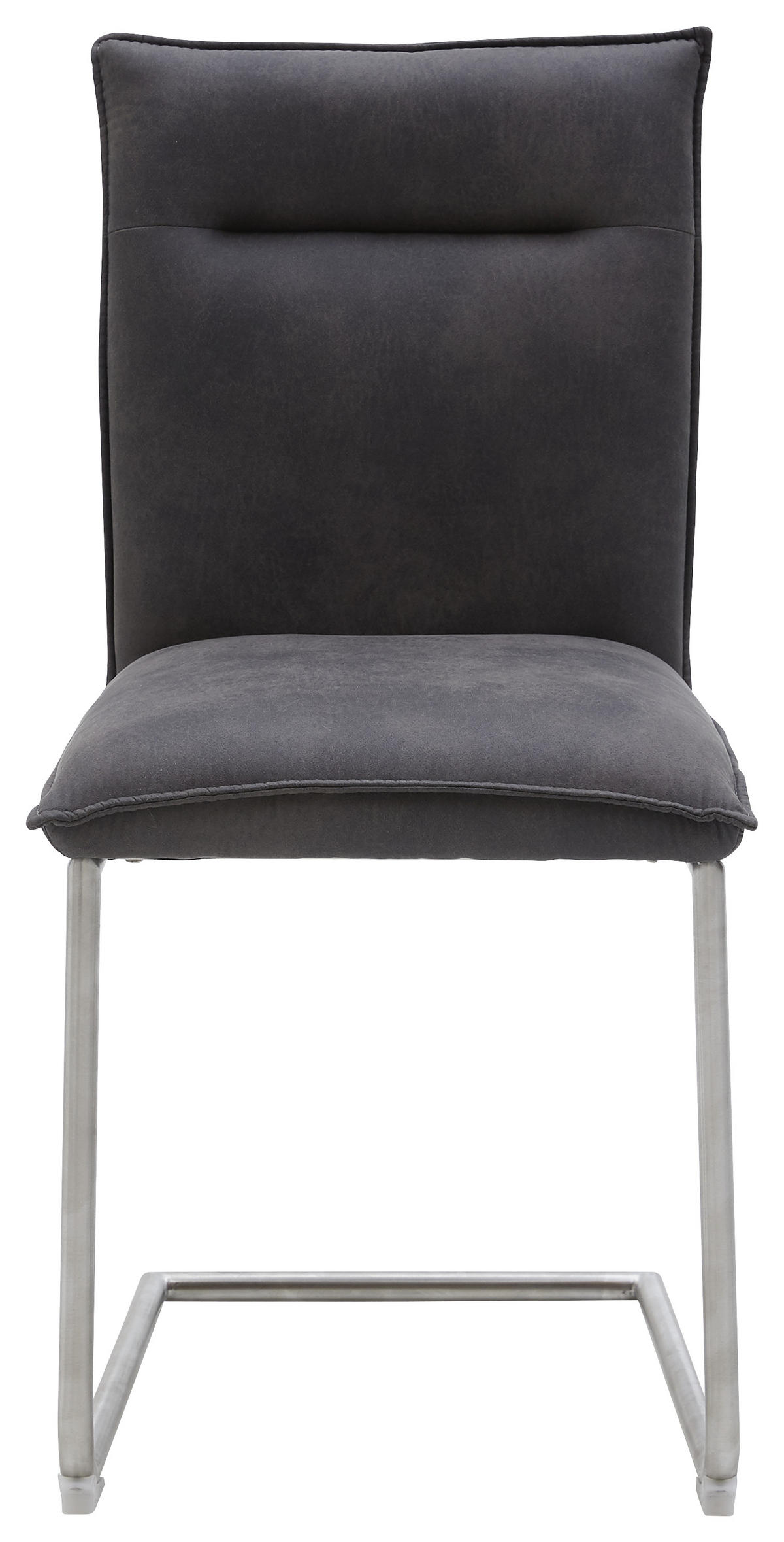 SCHWINGSTUHL  in Mikrofaser  - Edelstahlfarben/Anthrazit, Design, Textil/Metall (47/87/62cm) - Valnatura