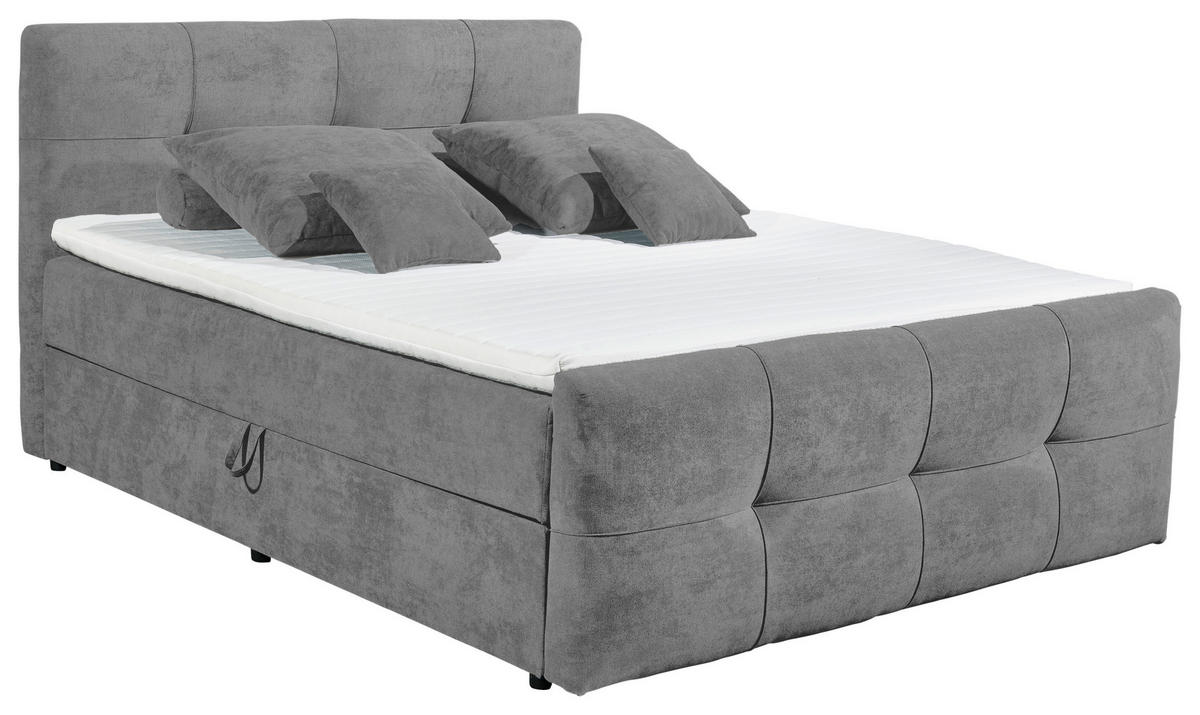 BOXBETT 160/200 cm  in Dunkelgrau  - Dunkelgrau, MODERN, Kunststoff/Textil (160/200cm) - MID.YOU