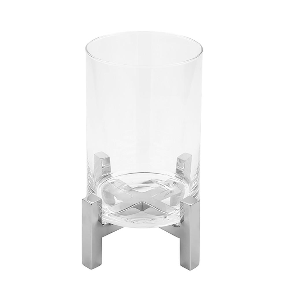 WINDLICHT Silberfarben 12,3/23 cm  - Silberfarben, Basics, Glas/Metall (12,3/23cm) - Fink