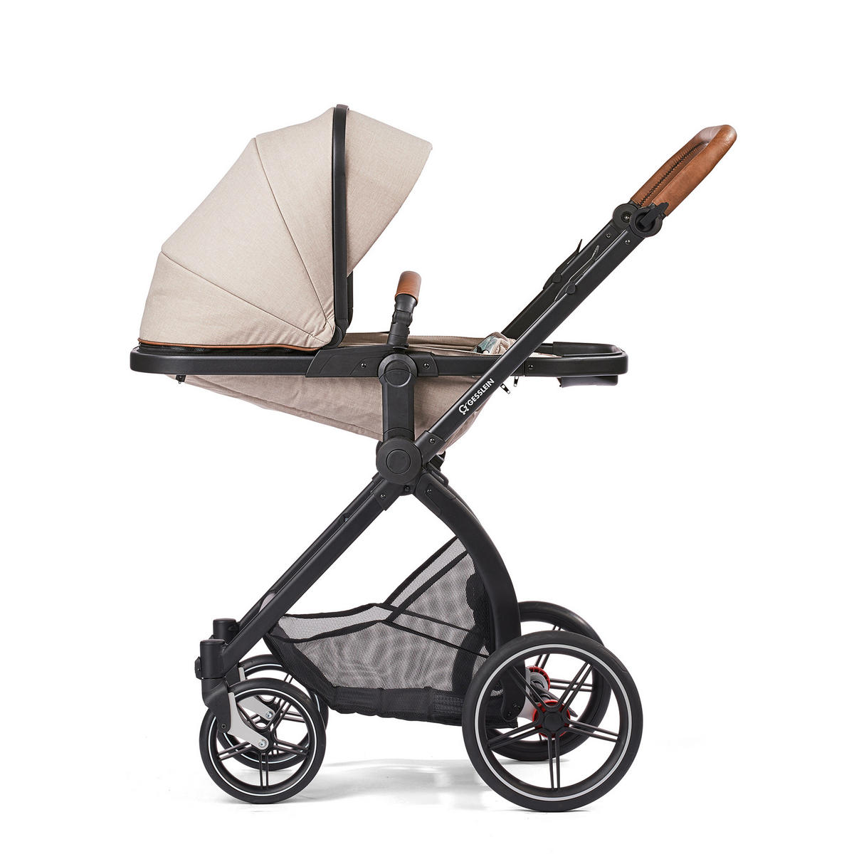 KINDERWAGENSET FX4 Life  - Cognac/Schwarz, Basics, Textil/Metall (57/129/100cm) - Gesslein