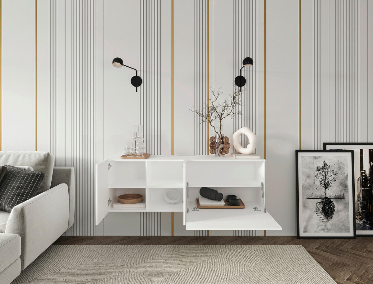 LOWBOARD  in 150/50/42 cm  - Weiß, Design, Holzwerkstoff (150/50/42cm) - Hom`in