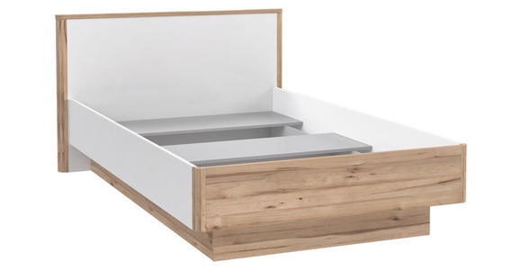 BETT 120/200 cm  in Weiß, Eichefarben  - Eichefarben/Weiß, MODERN, Holzwerkstoff (120/200cm) - Xora