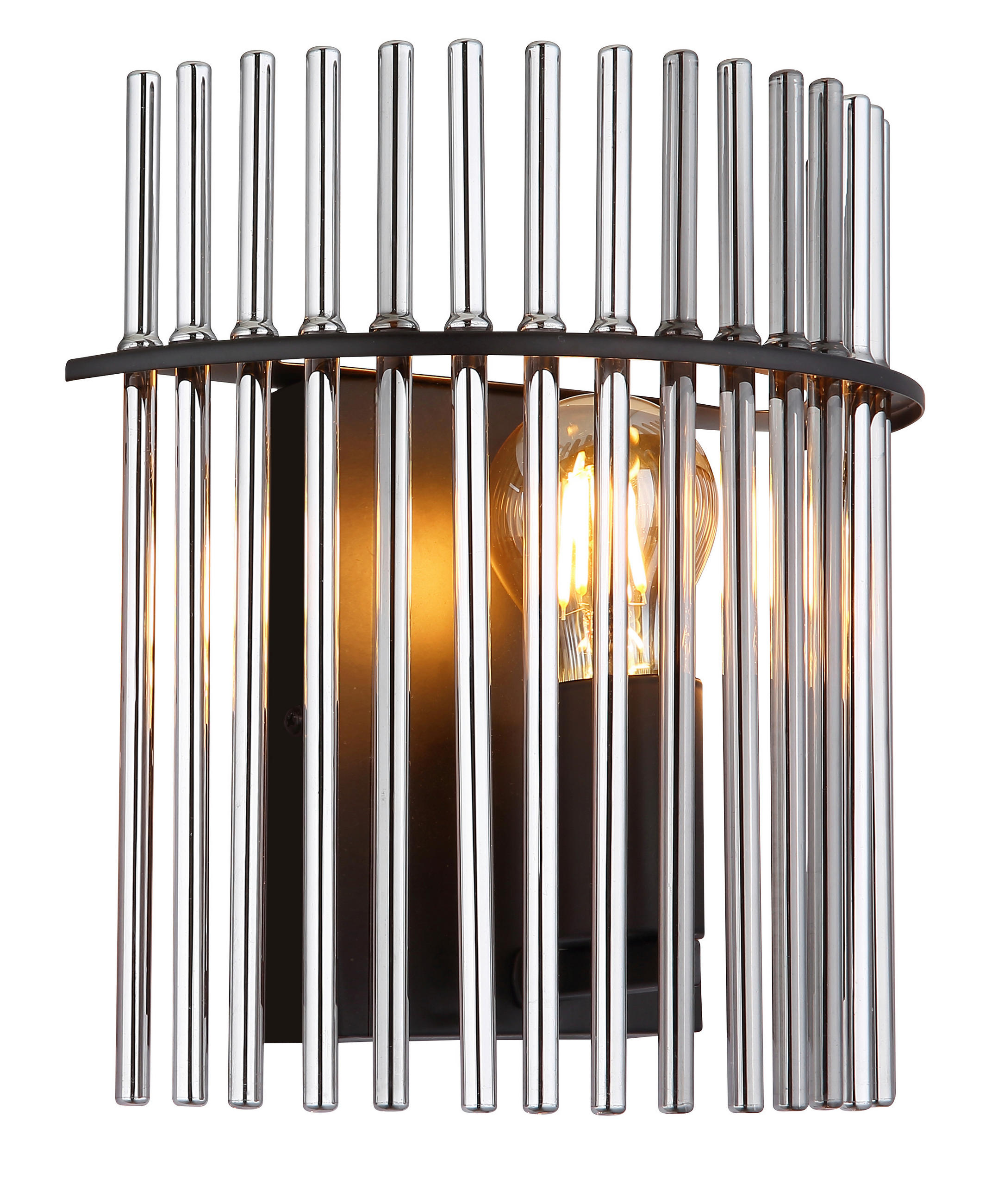 WANDLEUCHTE - Schwarz, Konventionell, Glas/Metall (25/12,5/26cm) - Globo