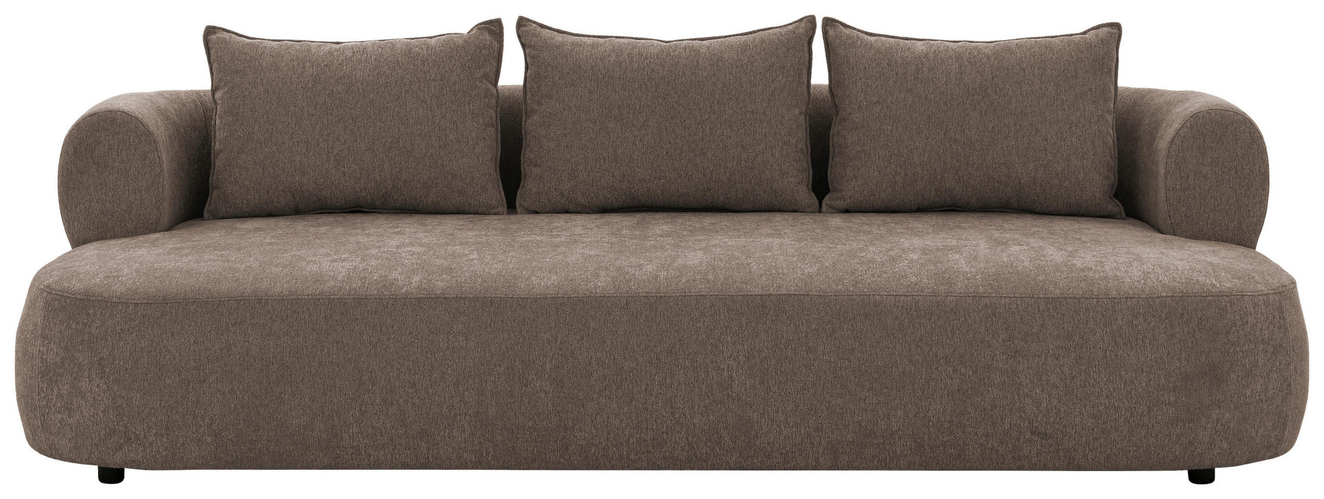 BIGSOFA Chenille Braun  - Schwarz/Braun, Design, Kunststoff/Textil (240/76/122cm) - Livetastic